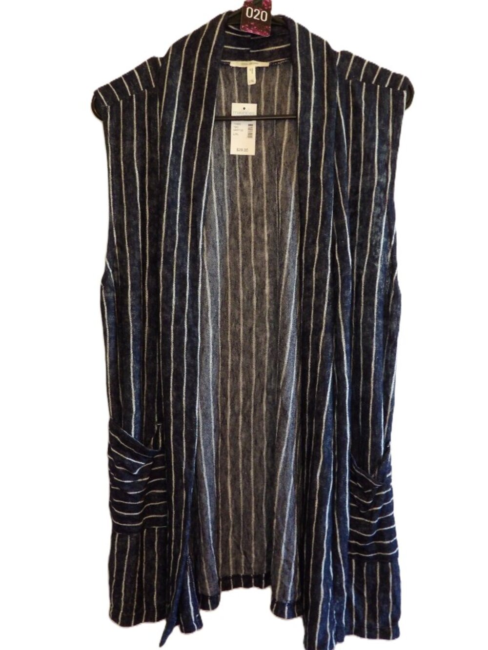 Maurices, NWT Navy blue soft vest cardigan with pockets (Women's L/XL)